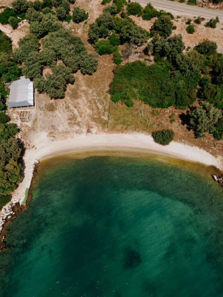 A drone image of Paliouria Beach