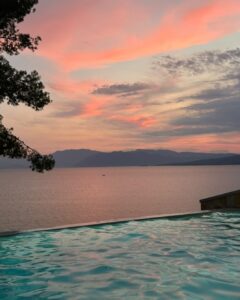 Swimming pool and clouds during a summer at Estia Ionian Villas in Paleros