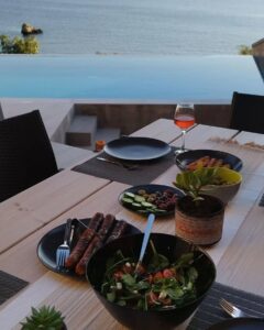 Lunch next to the infinity pool